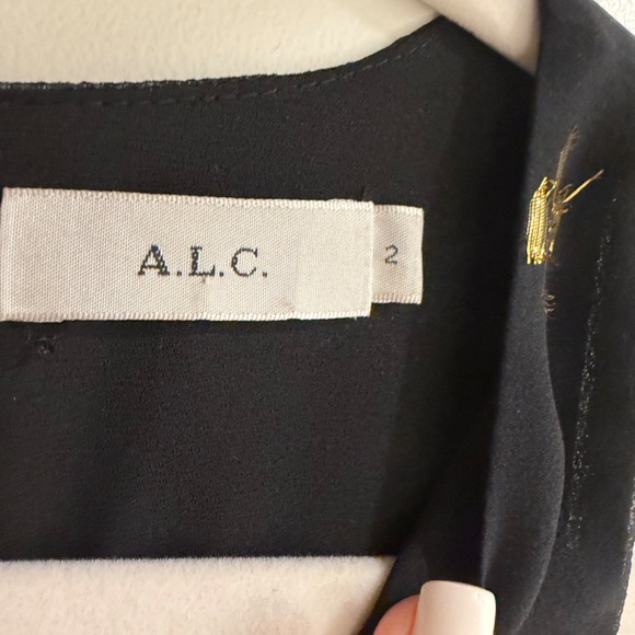 A.L.C. High Neck Black and Gold Sleeveless Silk Top - Picture 6 of 6